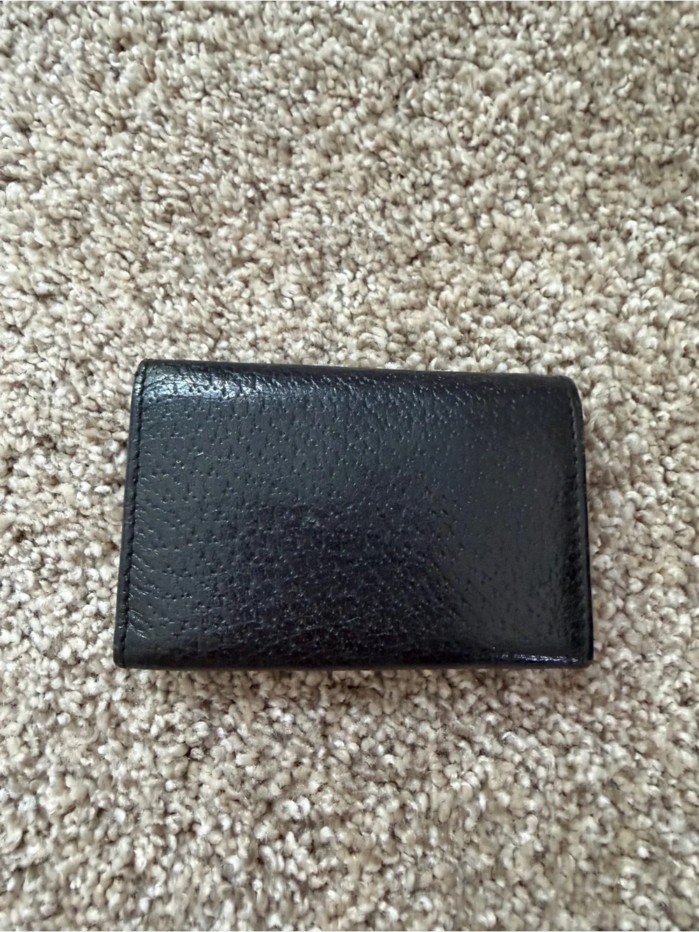 Vintage Gucci Black Leather 6-Key Holder Case Silver G Logo Made in Italy